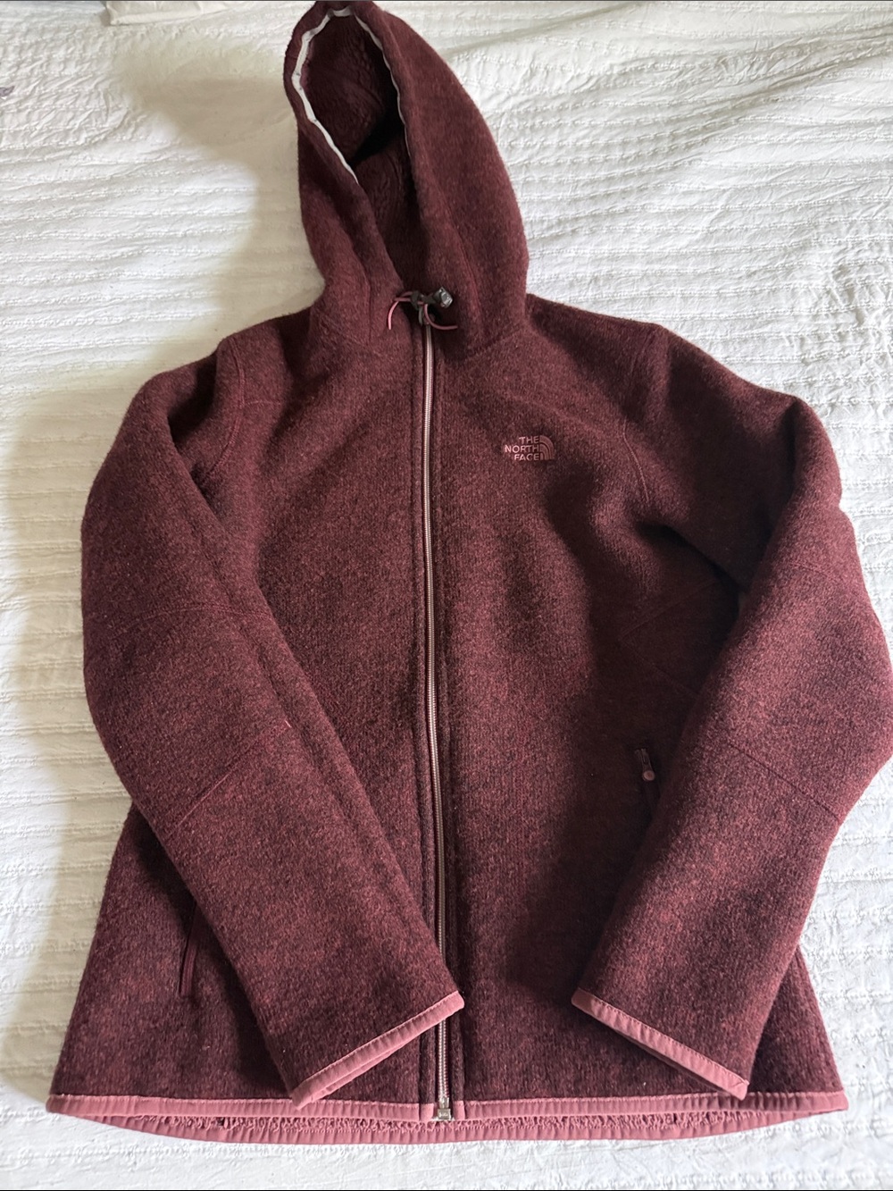 The North Face Women's Burgundy Hooded Full-Zip Utility Jacket